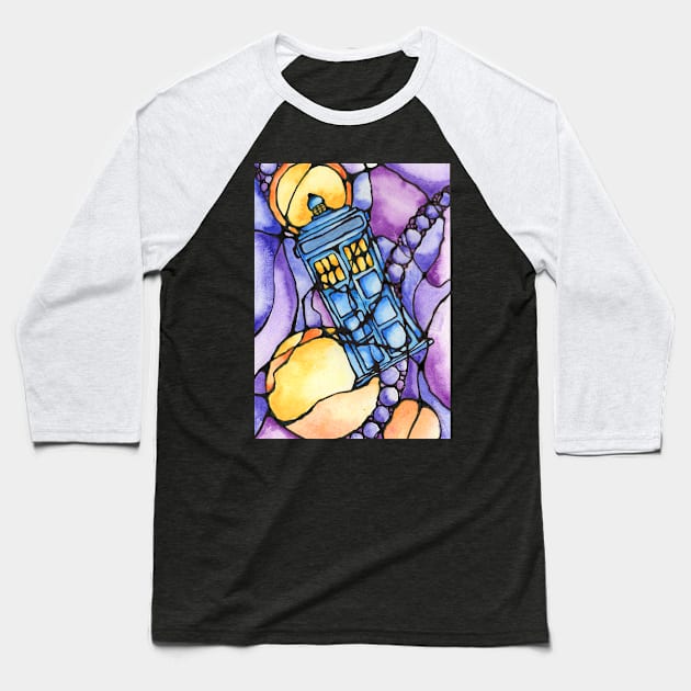 Abstract Tardis Baseball T-Shirt by AlstonArt